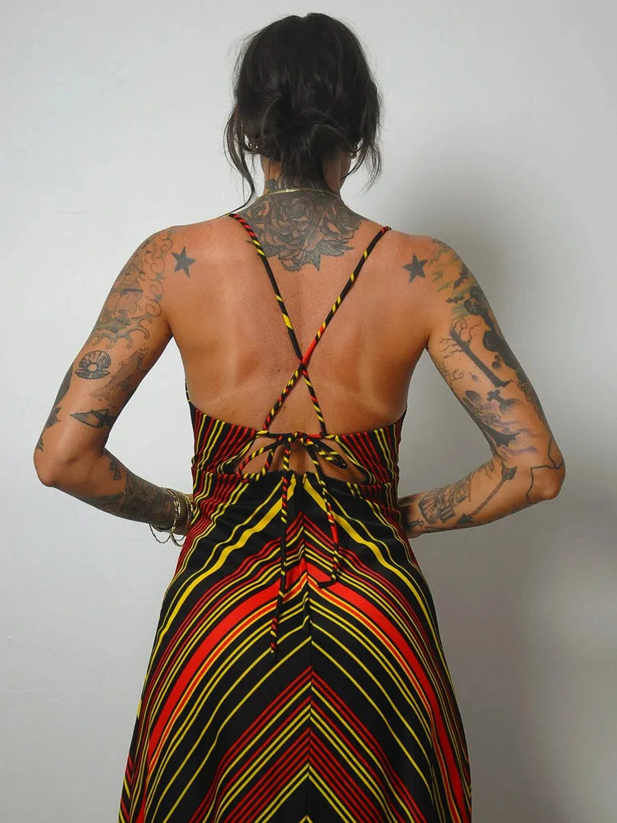 1970's Chevron Stripe Maxi Sundress