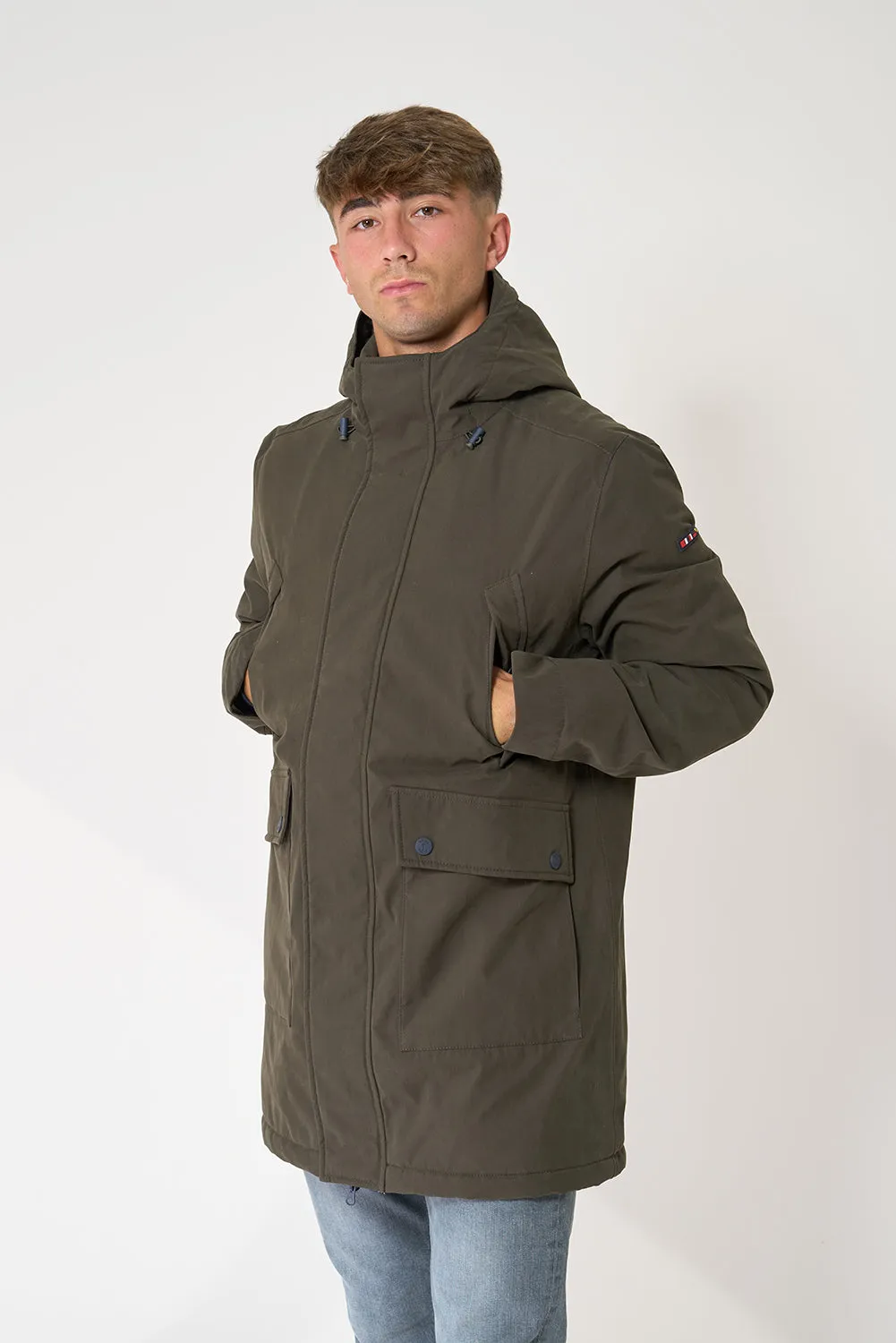 Abrigo de hombre impermeable con borreguito interior