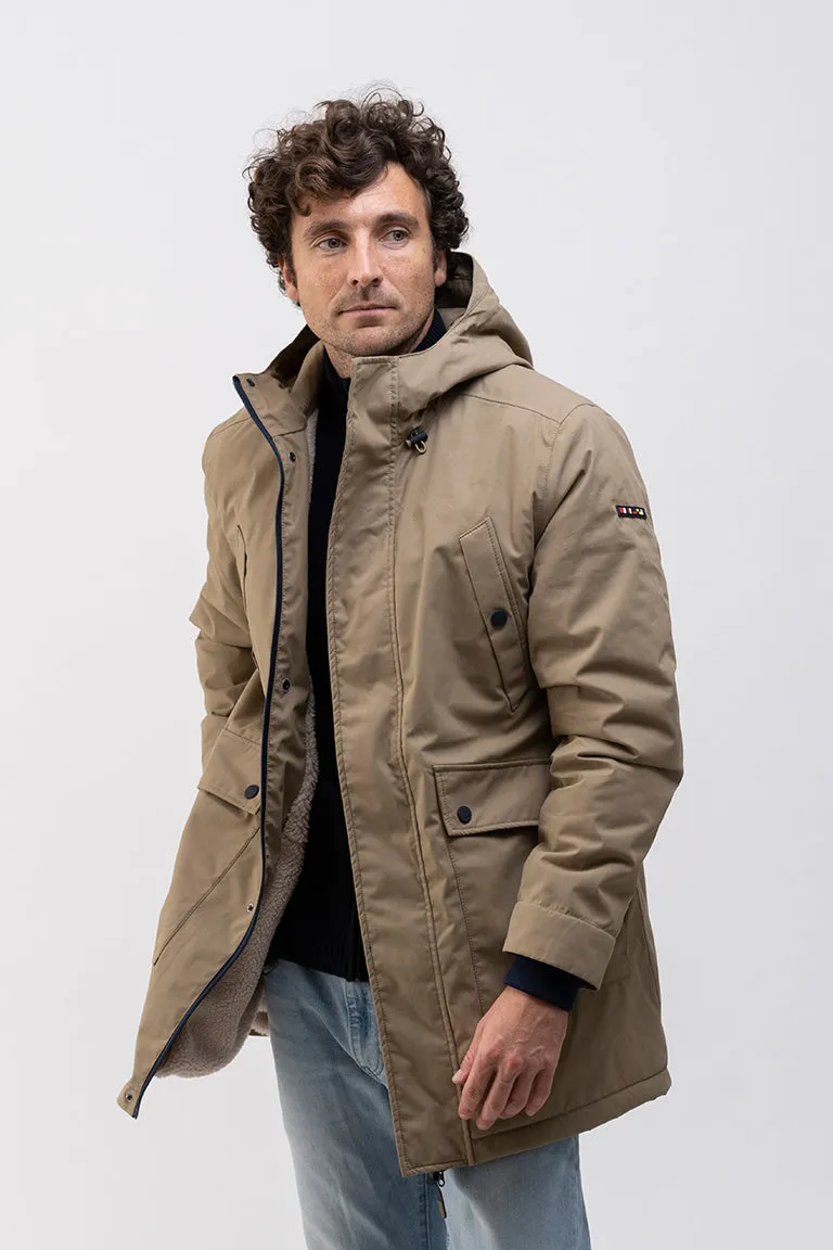 Abrigo de hombre impermeable con borreguito interior