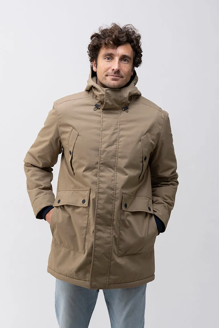 Abrigo de hombre impermeable con borreguito interior