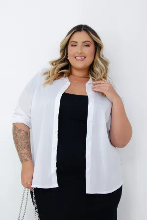 Camisa Plus Size Tricoline Longa