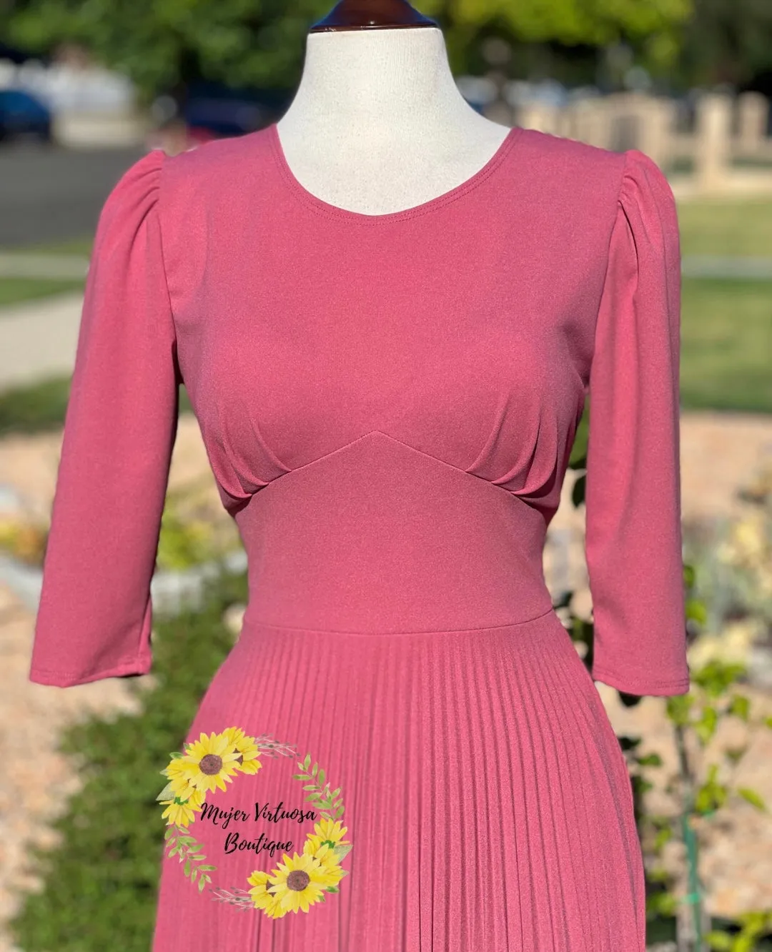 Cristel Rose Pink Pleated Dress