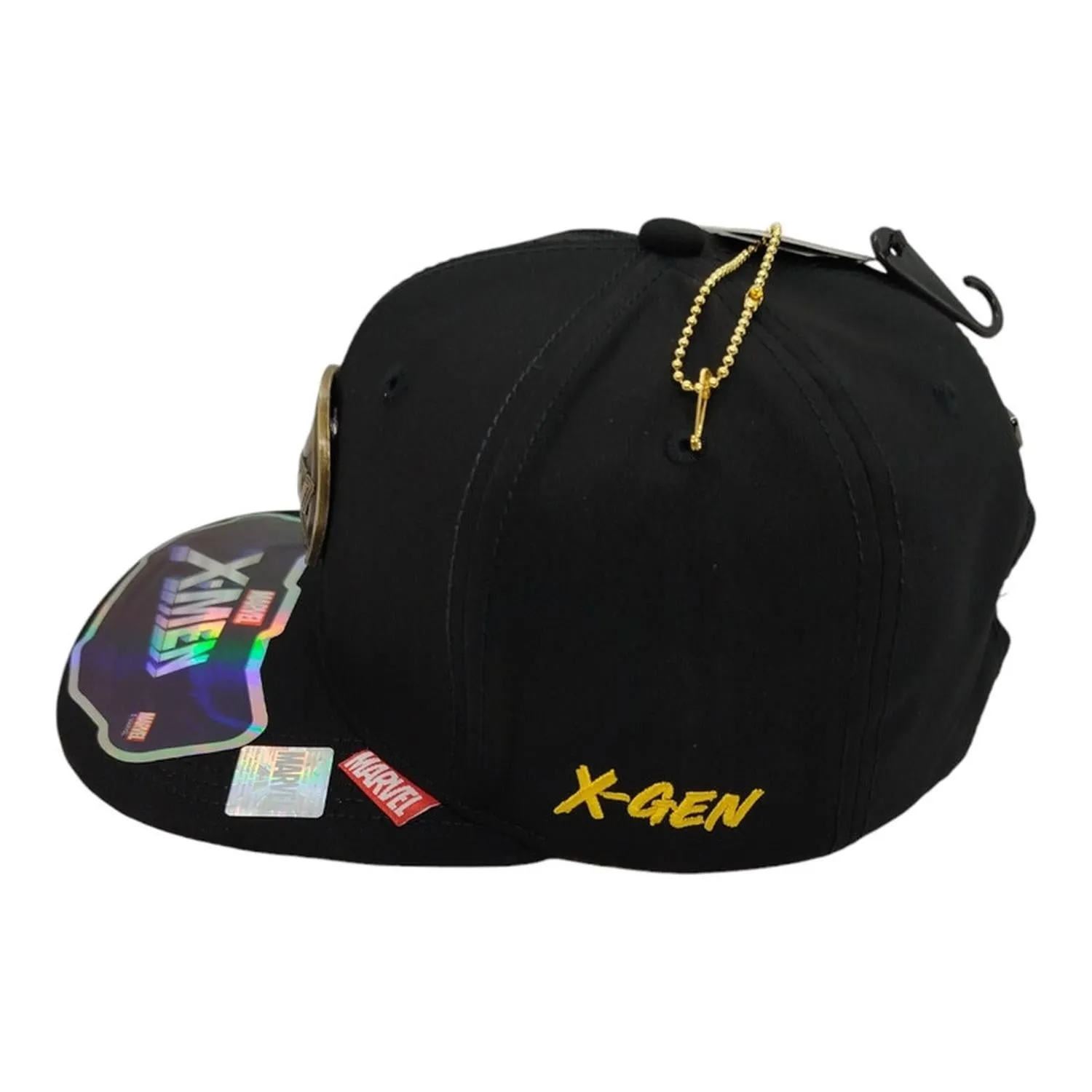 Kndit Caps Gorra Negra Placa Bronce Logo X-Gen X-Men