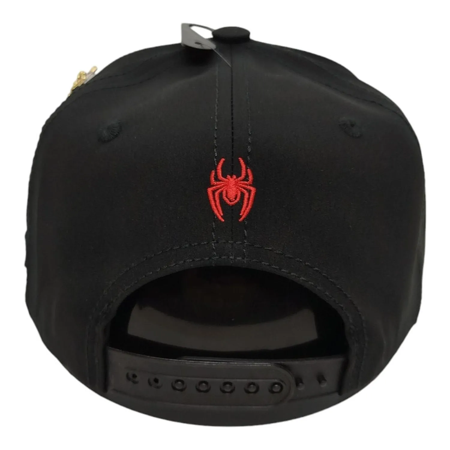 Kndit Caps Gorra Negra Telaraña Placa Plateada Máscara-Araña Miles Morales