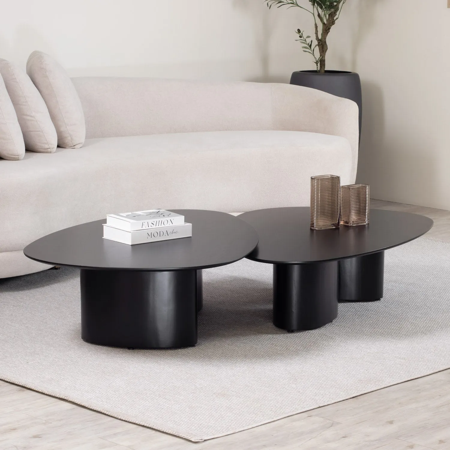 Mesa de Centro Orgânica Gaya Alta 120 cm - Preto Fosco