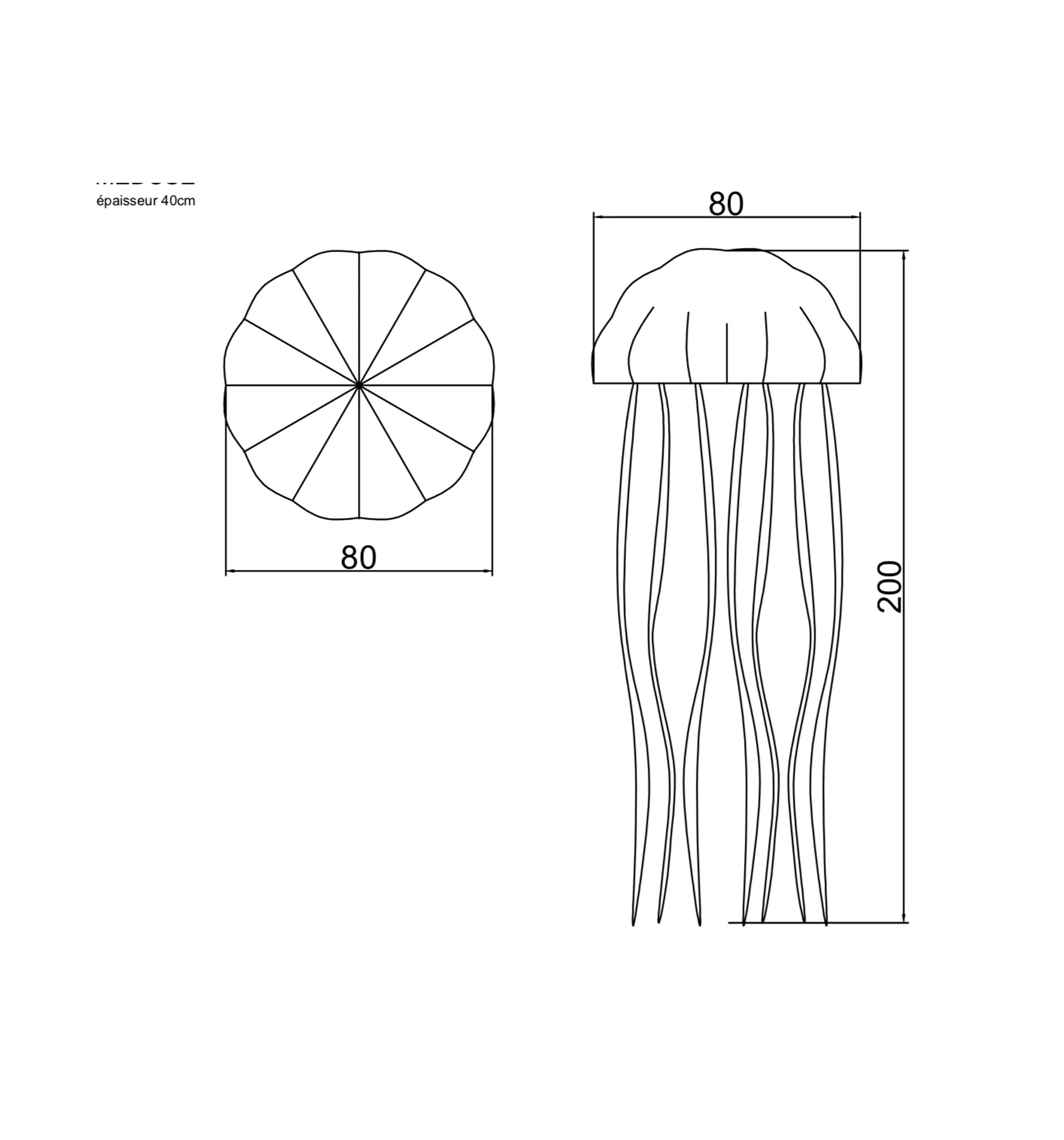 Pouf XL flottant - Méduse Violette - Extérieur