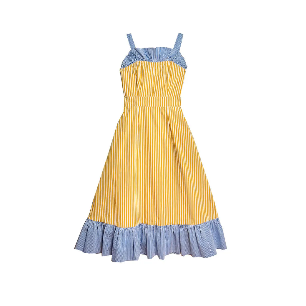 SAMPLE - Sundress - Sunshine & Blue Stripe