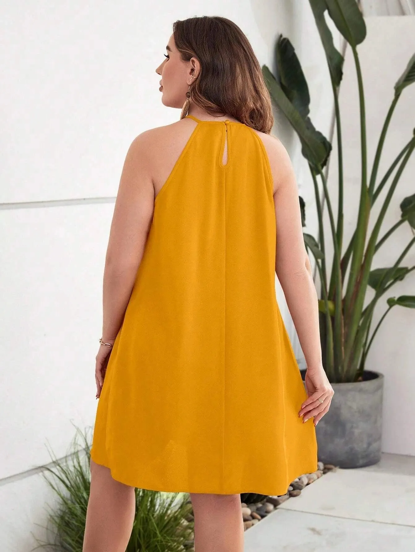 Vestido Com Gola Plus Size - Cadence