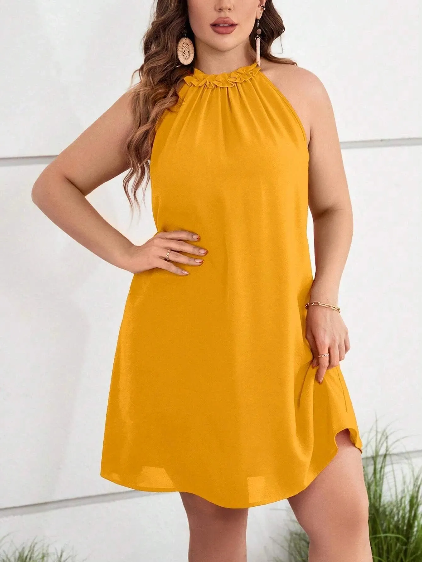 Vestido Com Gola Plus Size - Cadence