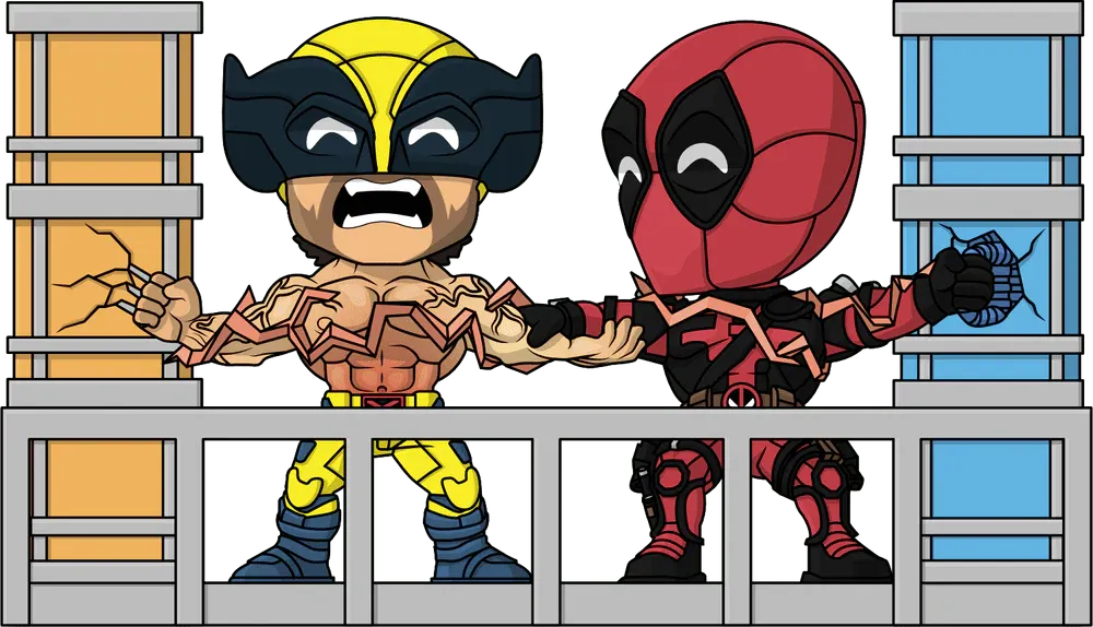 Youtooz Marvel: Deadpool y Wolverine - Deadpool y Wolverine Escena Final